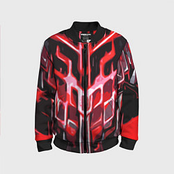 Детский бомбер Абстрактные красные линии на чёрном фоне