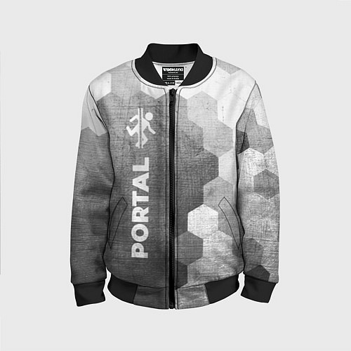 Детский бомбер Portal - grey gradient по-вертикали / 3D-Черный – фото 1