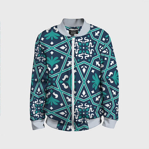 Детский бомбер Геометрический узор арабеска / 3D-Серый – фото 1