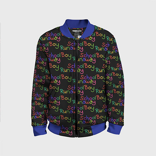 Детский бомбер Logo - Schoolboy Runaway pattern / 3D-Синий – фото 1