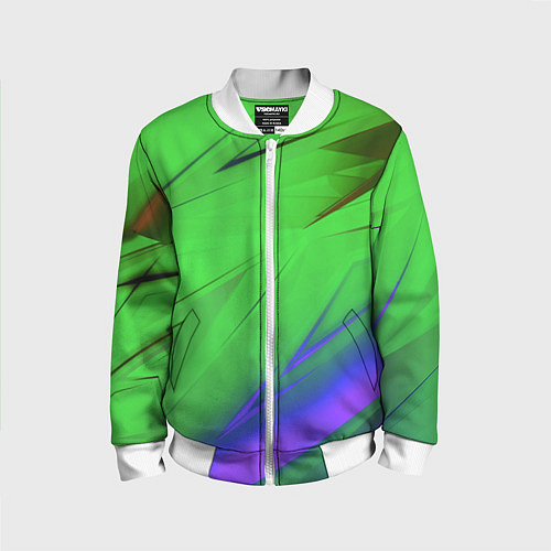 Детский бомбер Кислотно неоновая геометрия / 3D-Белый – фото 1