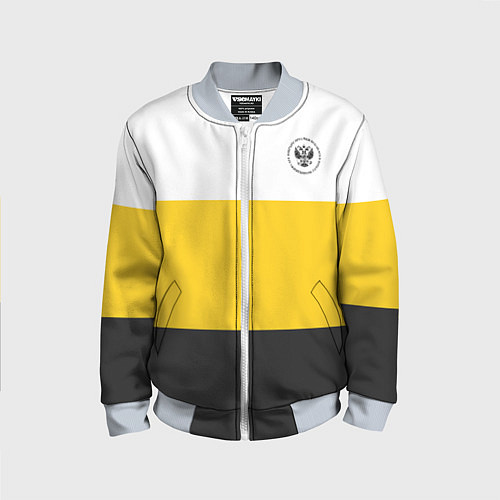 Детский бомбер Сокрушу пред ним врагов его герб черный / 3D-Серый – фото 1