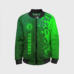 Бомбер детский Chelsea - green gradient по-вертикали, цвет: 3D-черный