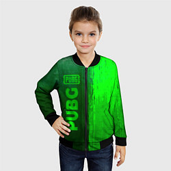 Бомбер детский PUBG - green gradient по-вертикали, цвет: 3D-черный — фото 2