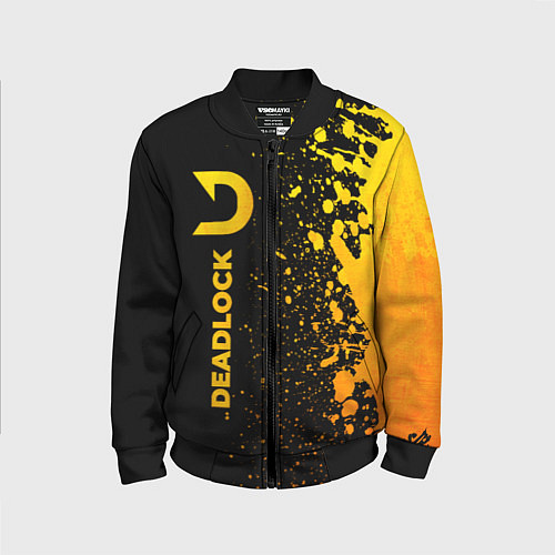 Детский бомбер Deadlock - gold gradient по-вертикали / 3D-Черный – фото 1