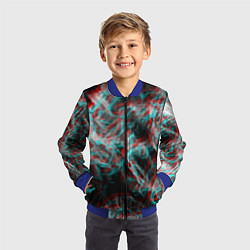 Бомбер детский Дым из вейпа глитч, цвет: 3D-синий — фото 2