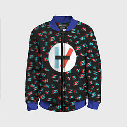 Бомбер детский Twenty one pilots glitch, цвет: 3D-синий