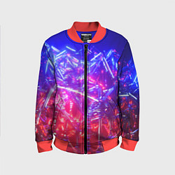 Бомбер детский Неоновая геометрическая абстракция, цвет: 3D-красный