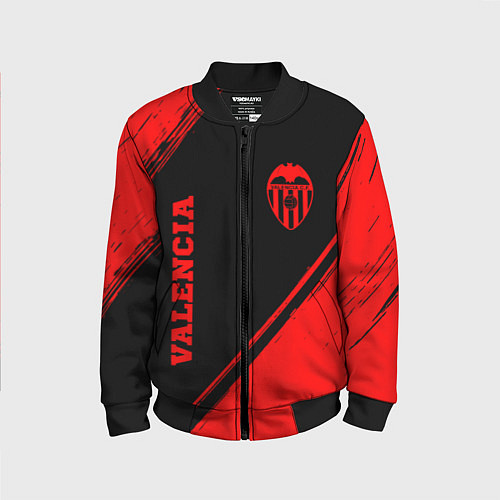 Детский бомбер Valencia - red gradient вертикально / 3D-Черный – фото 1