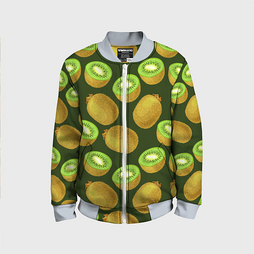 Детский бомбер Киви цветной паттерн / 3D-Серый – фото 1