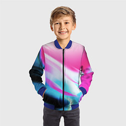 Бомбер детский Неоновые краски градиент, цвет: 3D-синий — фото 2