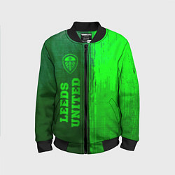 Бомбер детский Leeds United - green gradient по-вертикали, цвет: 3D-черный