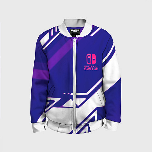 Детский бомбер Нинтендо геометрия киберспорт / 3D-Белый – фото 1
