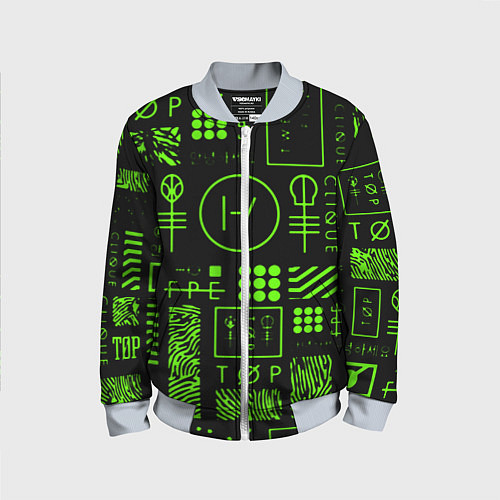 Детский бомбер Twenty one pilots neon / 3D-Серый – фото 1