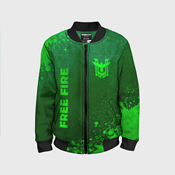 Детский бомбер Free Fire - green gradient вертикально