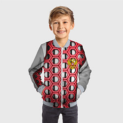 Бомбер детский Россия герб сетка метала, цвет: 3D-серый — фото 2