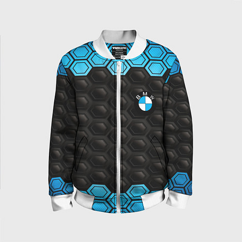 Детский бомбер BMW carbon auto / 3D-Белый – фото 1