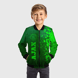 Бомбер детский Ajax - green gradient по-вертикали, цвет: 3D-черный — фото 2
