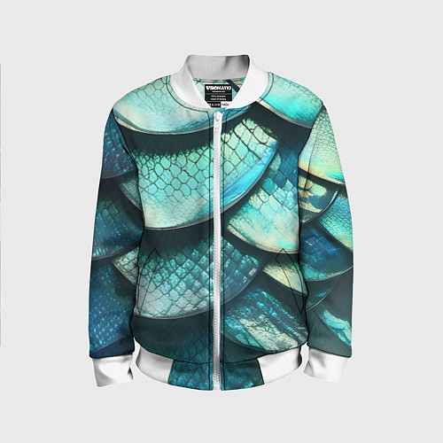 Детский бомбер Чешуя крупной рыбы / 3D-Белый – фото 1