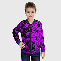 Бомбер детский Ъуъ съука mem pattern, цвет: 3D-синий — фото 2