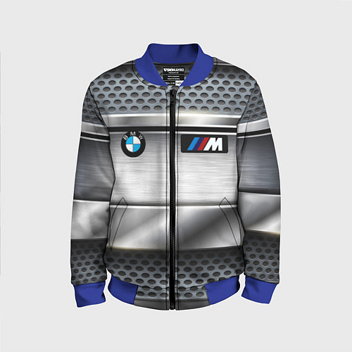 Детский бомбер BMW metal texture / 3D-Синий – фото 1