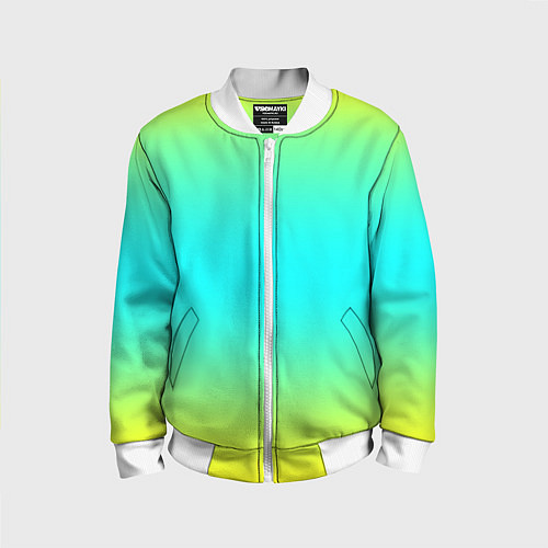 Детский бомбер Кислотный градиент абстракция / 3D-Белый – фото 1