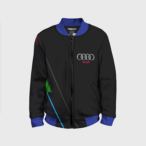 Детский бомбер AUDI geometry line / 3D-Синий – фото 1