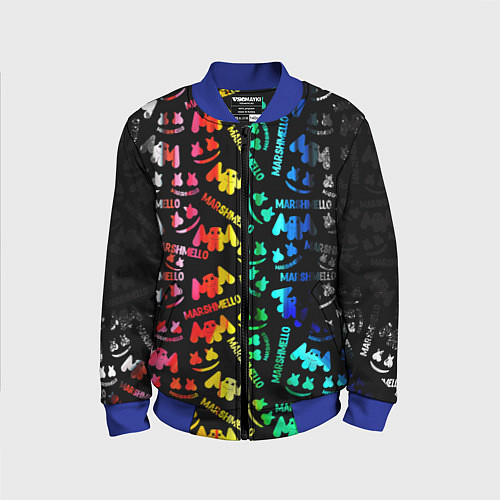 Детский бомбер Marshmello neon color / 3D-Синий – фото 1