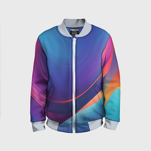 Детский бомбер Красивый градиент абстракция / 3D-Серый – фото 1