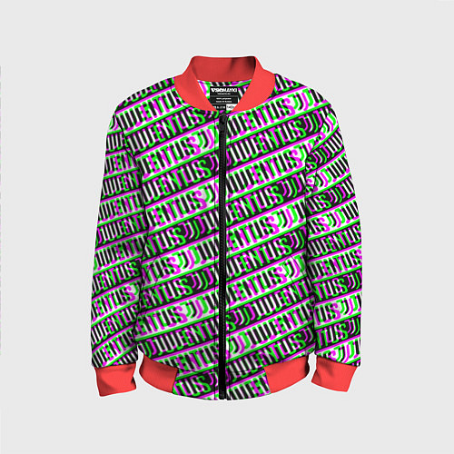 Детский бомбер Juventus glitch pattern / 3D-Красный – фото 1