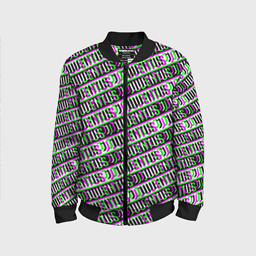 Детский бомбер Juventus glitch pattern / 3D-Черный – фото 1