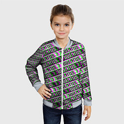 Бомбер детский Juventus glitch pattern, цвет: 3D-серый — фото 2
