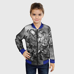 Бомбер детский Абстракция оптический узор, цвет: 3D-синий — фото 2