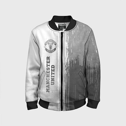 Детский бомбер Manchester United - white gradient по-вертикали / 3D-Черный – фото 1