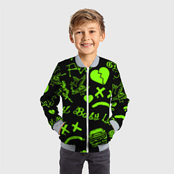 Бомбер детский Lil Peep кислота, цвет: 3D-серый — фото 2