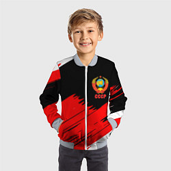Бомбер детский СССР краски абстрактные текстура, цвет: 3D-серый — фото 2