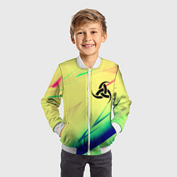 Бомбер детский Славянская символики лого, цвет: 3D-белый — фото 2