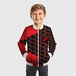 Бомбер детский BMW abstract auto, цвет: 3D-белый — фото 2