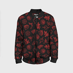 Бомбер детский Houses logo pattern Game of Thrones, цвет: 3D-черный