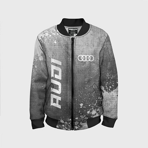 Детский бомбер Audi - grey gradient вертикально / 3D-Черный – фото 1
