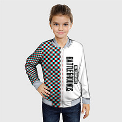 Бомбер детский PUBG глитч клетка, цвет: 3D-серый — фото 2