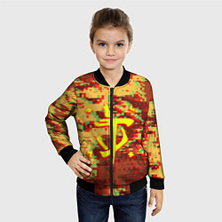 Бомбер детский Doom камуфляж глитч, цвет: 3D-черный — фото 2