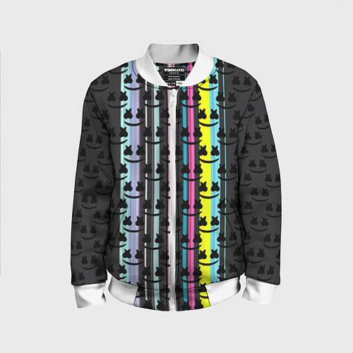 Детский бомбер Marshmello dj pattern line / 3D-Белый – фото 1