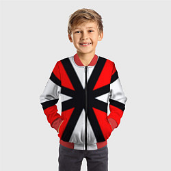 Бомбер детский Полосы амбрелла, цвет: 3D-красный — фото 2