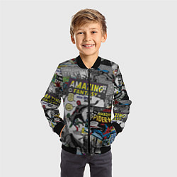 Бомбер детский Spider-man comics, цвет: 3D-черный — фото 2