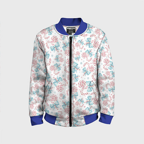 Детский бомбер Новогодние леденцы / 3D-Синий – фото 1