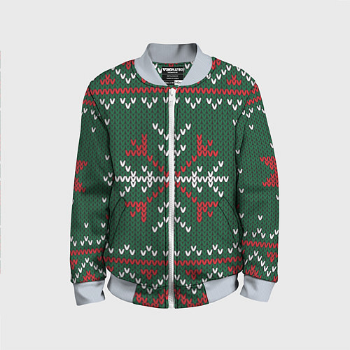 Детский бомбер Knitted Snowflake Pattern / 3D-Серый – фото 1