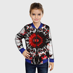 Бомбер детский Красная сюрреалистичная абстракция, цвет: 3D-синий — фото 2