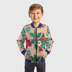 Бомбер детский Новогодний узор, цвет: 3D-синий — фото 2