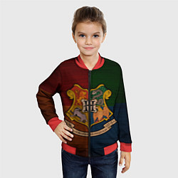 Бомбер детский Hogwarts emblem, цвет: 3D-красный — фото 2